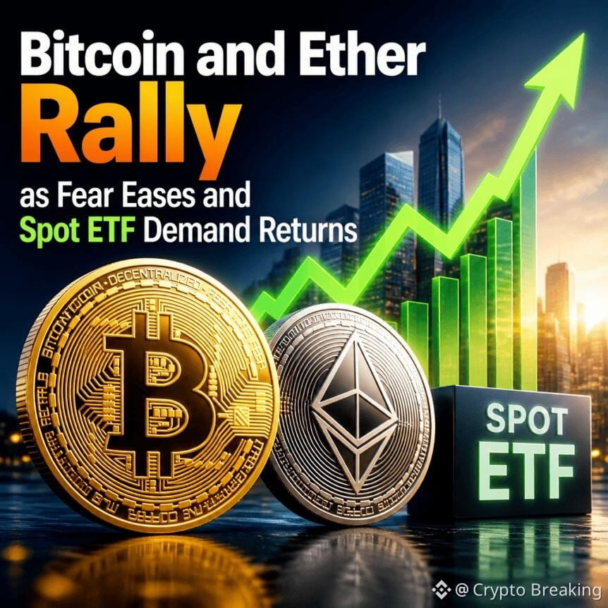 Bitcoin And Ether Rally As Fear Eases And Spot Etf Demand Returns