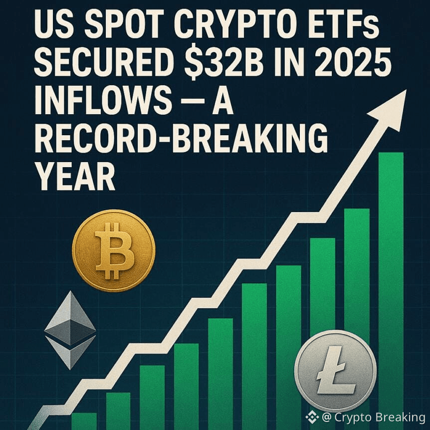 Us Spot Crypto Etfs Secured $32b In 2025 Inflows — A Record-Breaking Year