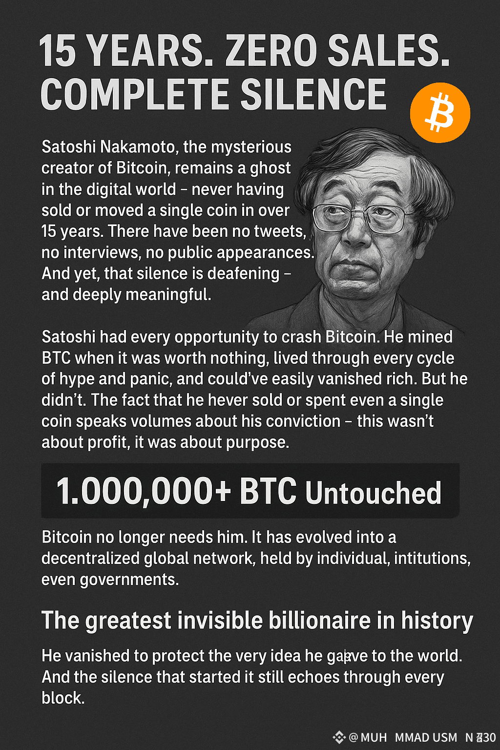 15 Years. Zero Sales. Complete Silence. 🔥 Satoshi | MUHAMMAD USMAN 330 on  Binance Square