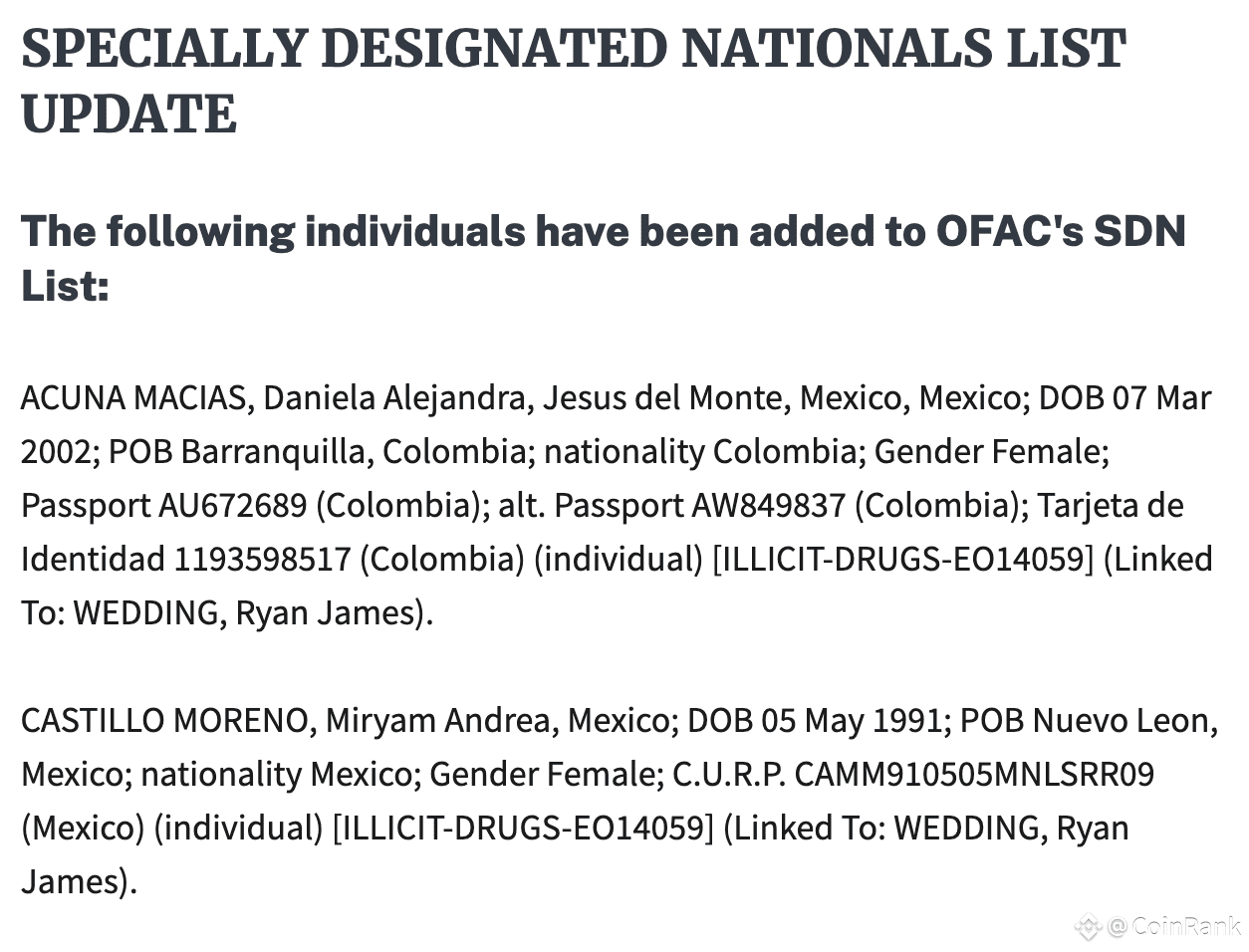 🚨 美国司法部指控前奥运选手涉及加密货币洗钱毒品交易团伙美国司法部已起诉前加拿大奥运滑雪板选手瑞安·詹姆斯及其他九| CoinRank发布于币安广场