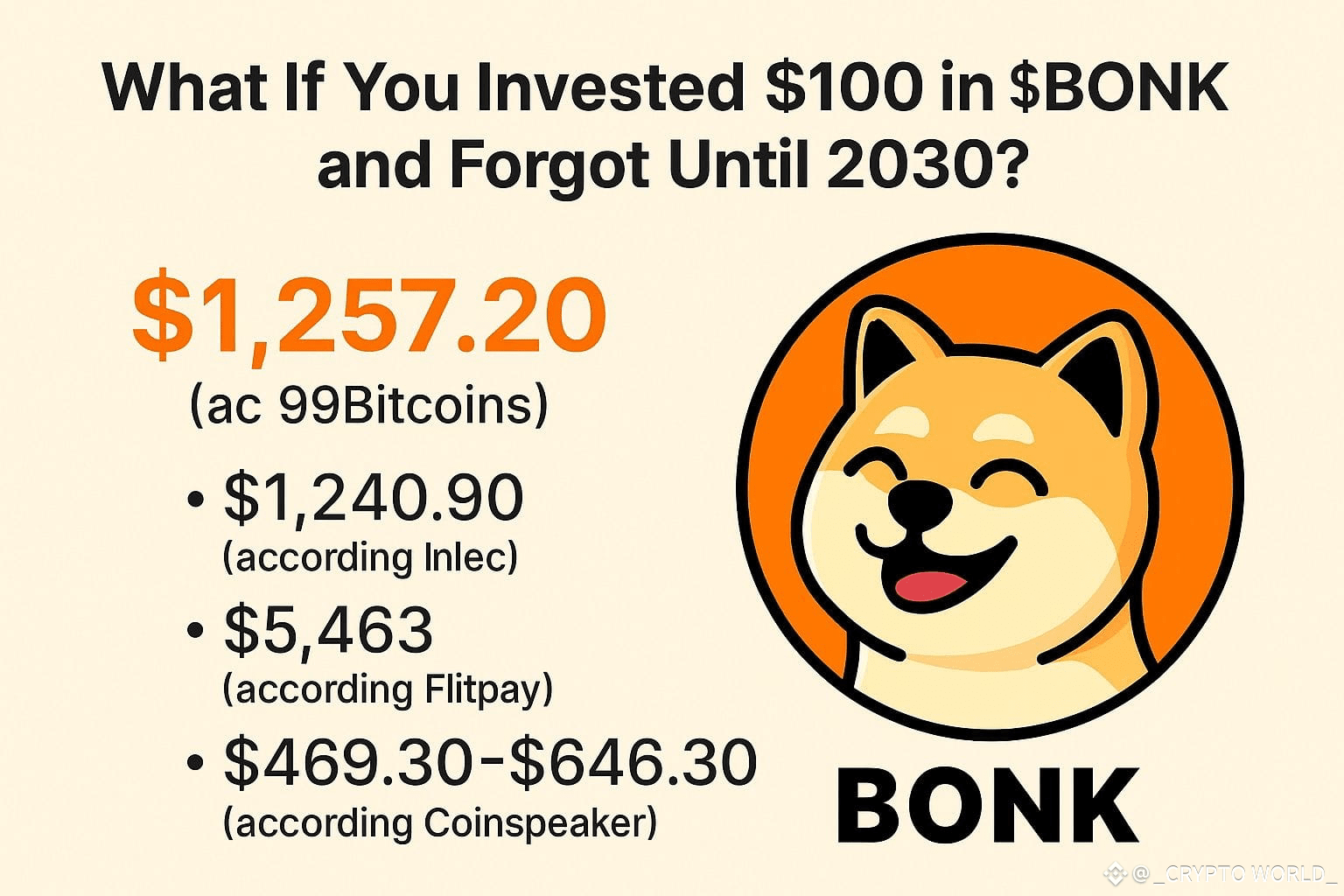 What If You Invested $100 in $BONK and Forgot Until 2030? | _CRYPTO WORLD_  on Binance Square
