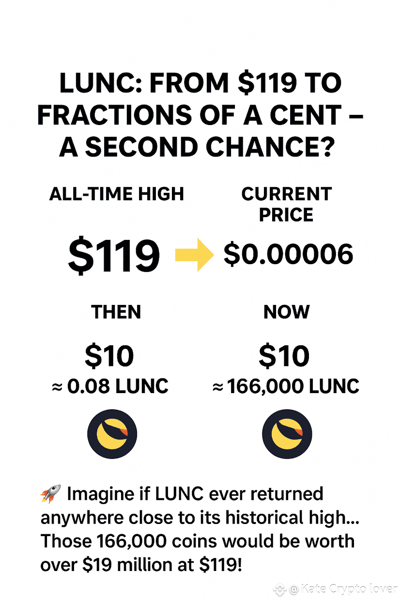 🚀 LUNC: From $119 to Fractions of a Cent – A Second Chance? | Kate Crypto  lover on Binance Square