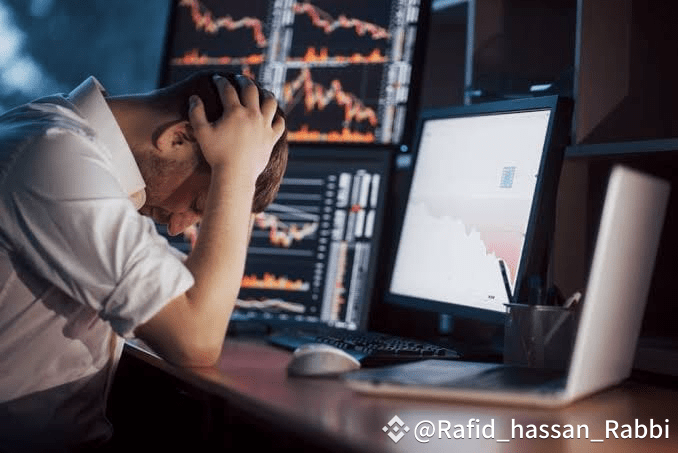 трейдер держится за голову перед мониторами