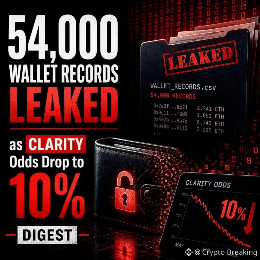 54,000 Wallet Records Leaked As Clarity Odds Drop To 10%: Digest