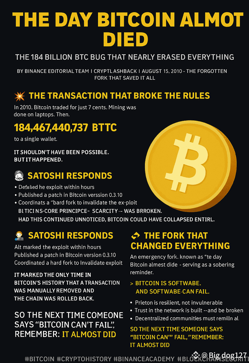 ⚠️ The Day Bitcoin Almost Died: The 184 Billion BTC | Big dog127 on Binance  Square