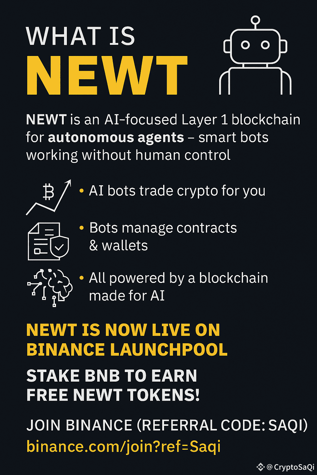 🤖 NEWT Token Explained | AI Blockchain on Binance | CryptoSaQi on Binance  Square