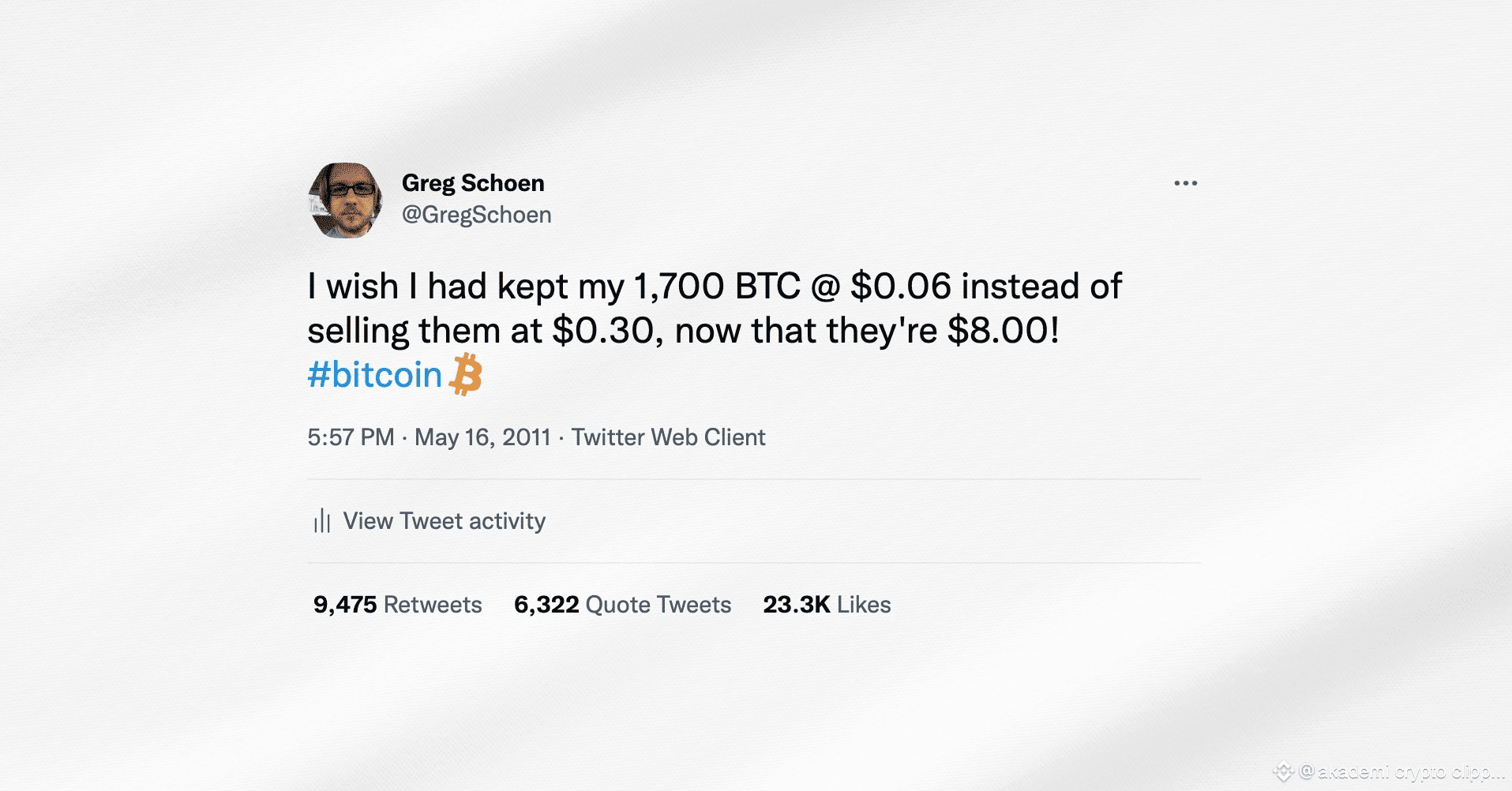 Features | This Man Regrets Selling 1,700 BTC, Now Worth Rp3 | akademi  crypto clipper on Binance Square