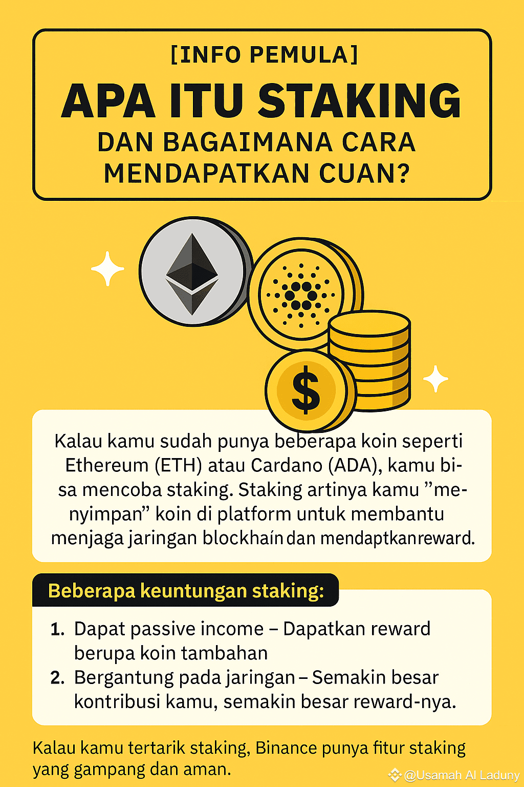 BEGINNER INFO] What is Staking and How to Earn | Usamah Al Laduny on  Binance Square