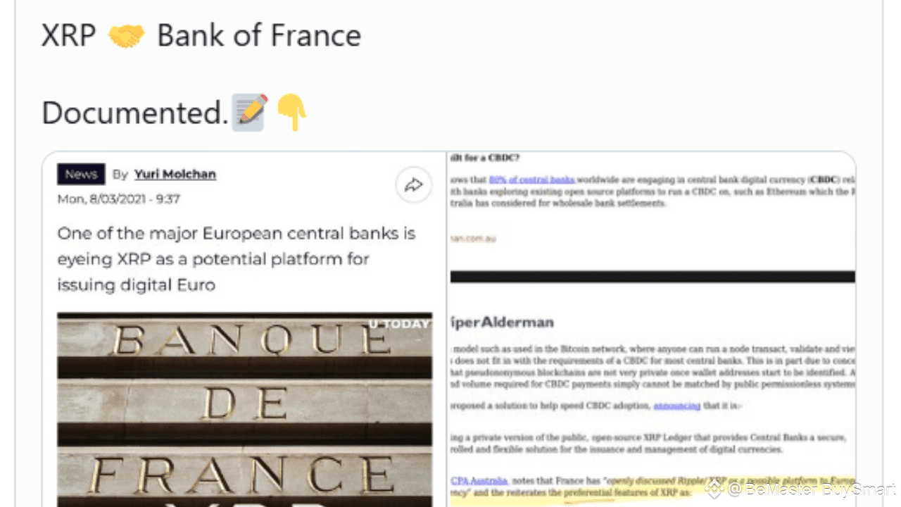 XRP in the Bank of France Radar | BeMaster BuySmart on Binance Square