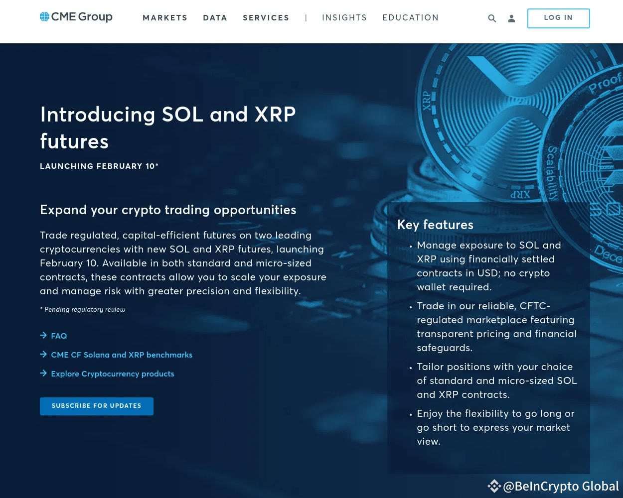 CME Group Hints the Launch of Solana and XRP Futures | BeInCrypto Global on  Binance Square