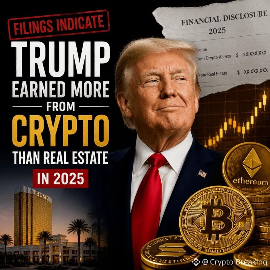 Filings Indicate Trump Earned More From Crypto Than Real Estate In 2025