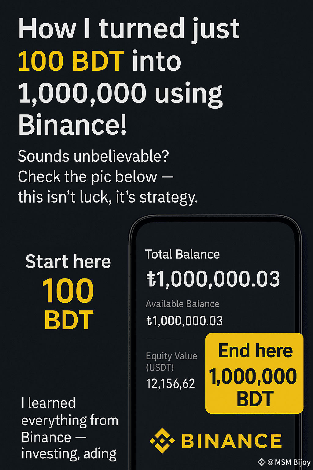 $SUI $BTC 🚀 How I Turned 100 BDT into 1,000,000 with Bin | MSM Bijoy on ...