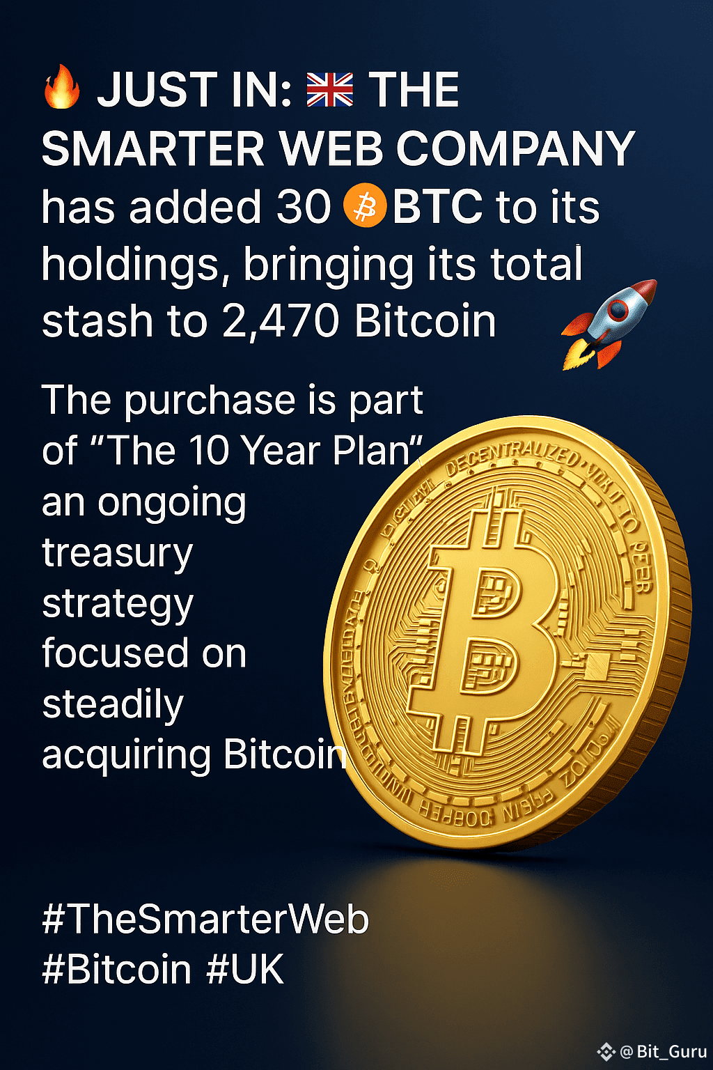 🔥 JUST IN: UK Company Expands Its Bitcoin Holdings with | Bit_Guru on  Binance Square