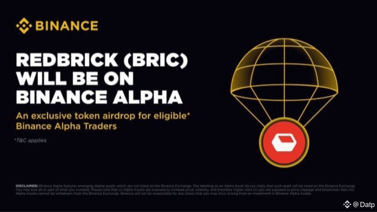 Binance Alpha will airdrop BRIC (Redbrick) on June 21, 2025! | PD75 on  Binance Square
