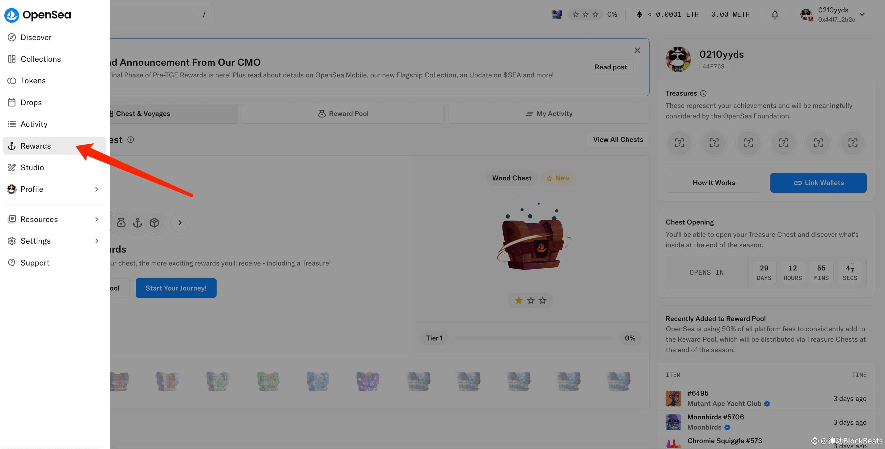 OpenSea token issuance imminent: A step-by-step guide for interacting with  the final reward tasks | 律动BlockBeats on Binance Square