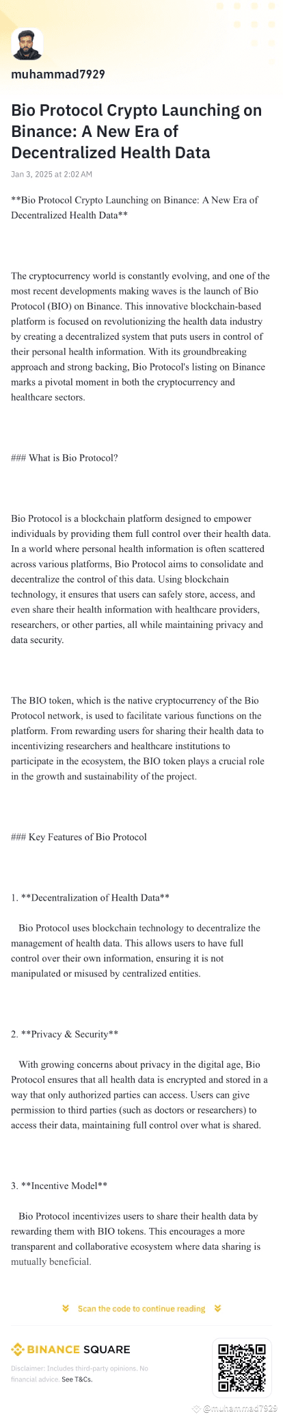 Latest #bioprotocol News, Opinions and Feed Today | Binance Square