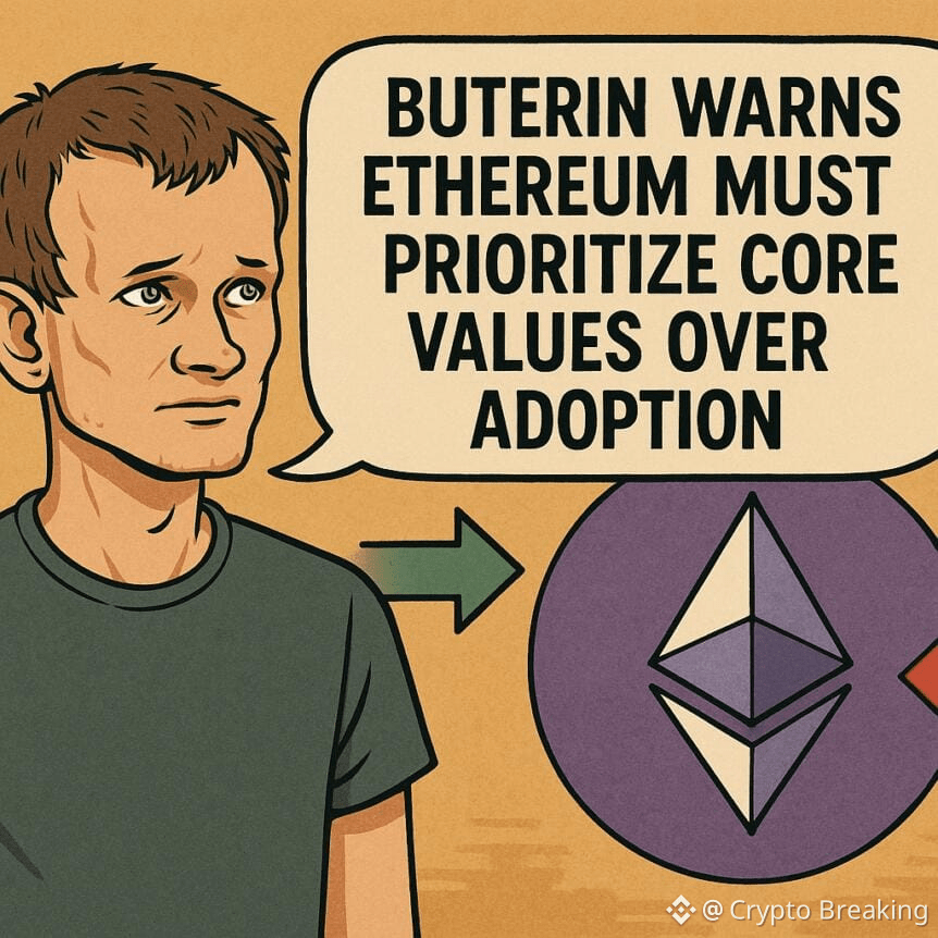 Buterin Warns Ethereum Must Prioritize Core Values Over Adoption