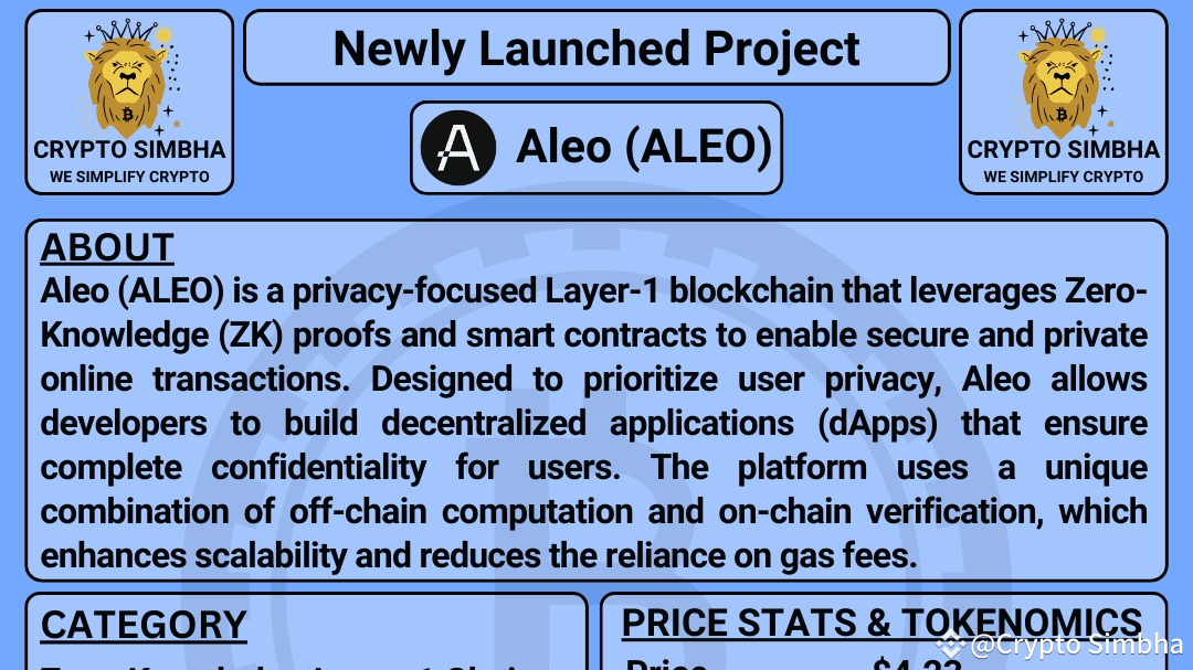 🚀 新しく開始されたプロジェクト分析！ZK レイヤー 1 プロジェクト Aleo (ALEO) 📈 | Crypto Simbha ...