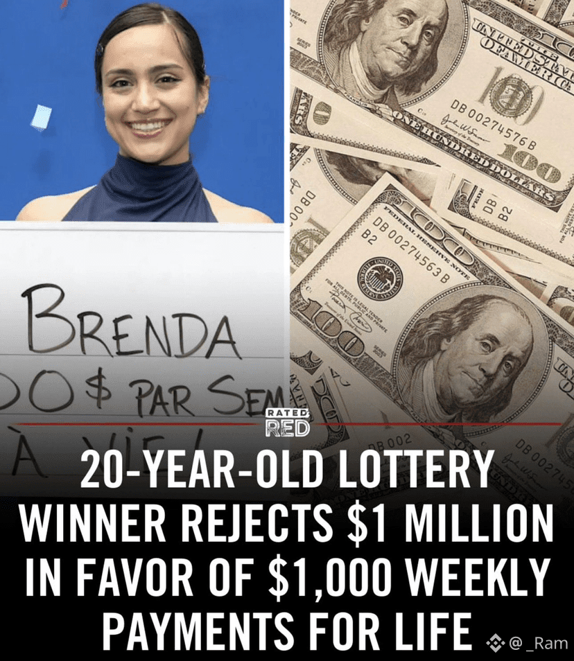 一位20岁的彩票赢家拒绝了100万美元的奖金，选择每周支付1000美元。 CZ说：更好的决定是现在接受100万美元，购| _Ram发布于币安广场