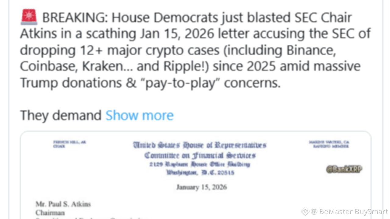 House Democrats Just Blasted SEC Chair for Dropping Ripple (XRP) Case and  Others | BeMaster BuySmart on Binance Square