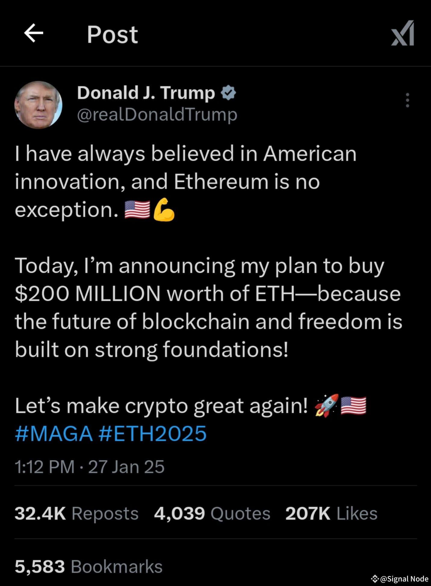 Trump is crazy for $ETH | Michael Bloomberg on Binance Square