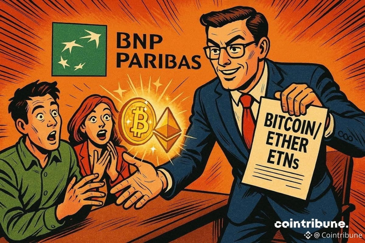 Un banquier de BNP Paribas qui offre des ETNs Bitcoin et Ether à ses clients en France.
