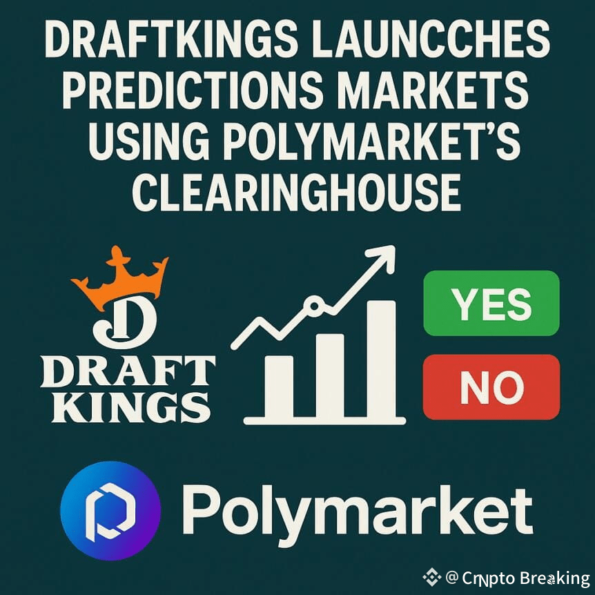 Draftkings Launches Predictions Markets Using Polymarket’s Clearinghouse