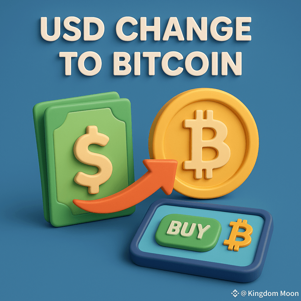 BTC Converting USD to Bitcoin is a simple way to enter the | Kingdom Moon  on Binance Square