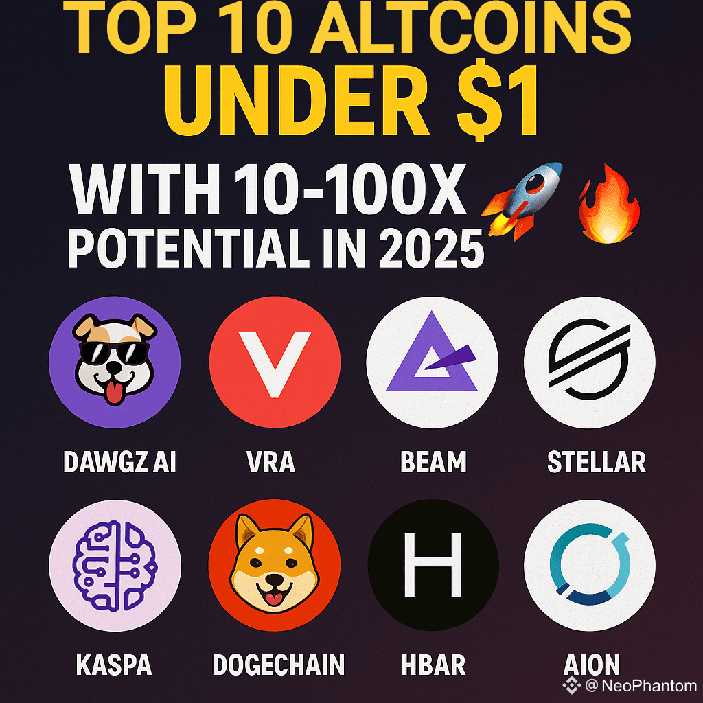 🚀 Top 10 Altcoins Under $1 with 10–100x Potential in | BakiKDR on Binance  Square