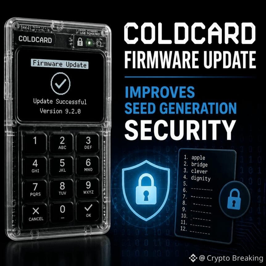 Coldcard Firmware Update Improves Seed Generation Security