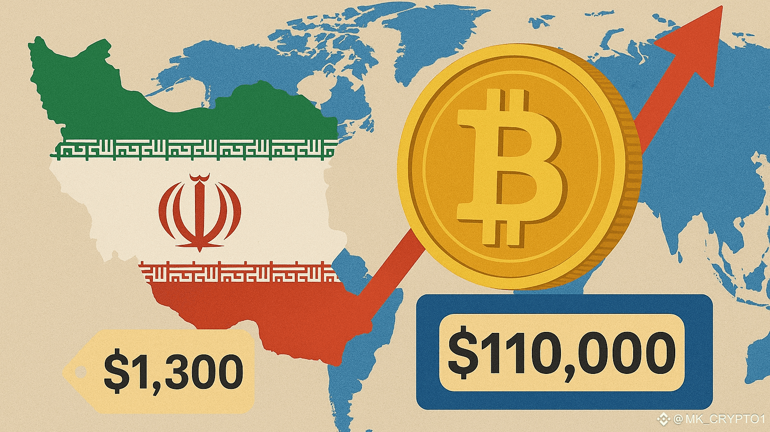 1 Bitcoin for only $1,300 in Iran… compared to over $110,000 in the global  market | MK _CRYPTO on Binance Square
