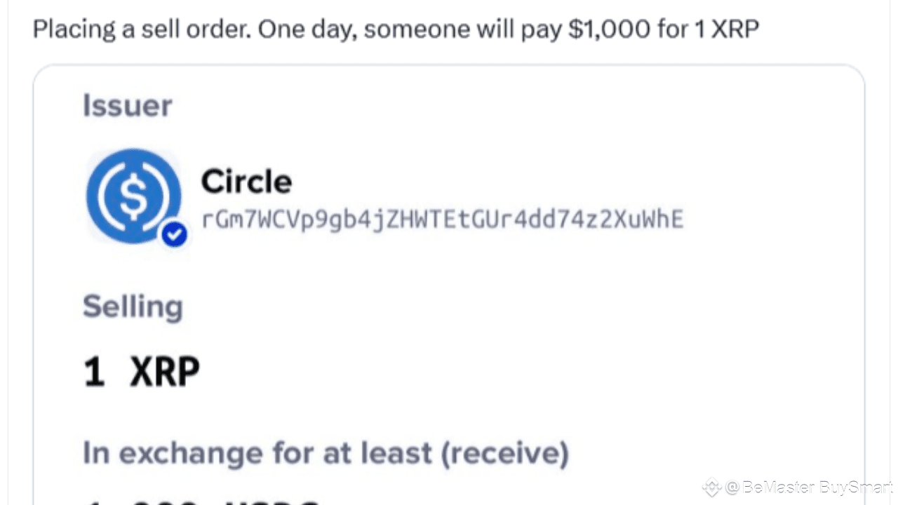 Market Pundit Places a Sell Order for 1 XRP at $1,000, Says Someday Someone  Will Pay It | BeMaster BuySmart on Binance Square