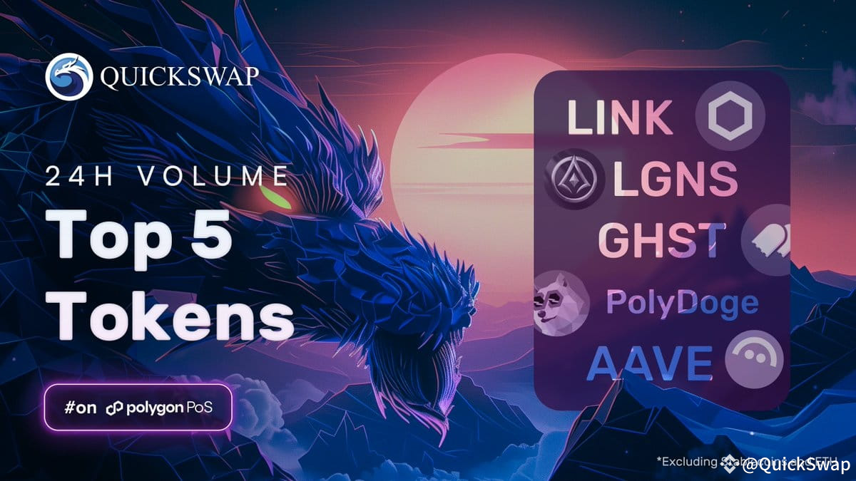 🏆 Top 5 tokens traded by 24-hour volume on @0xPolygon PoS | QuickSwap ...