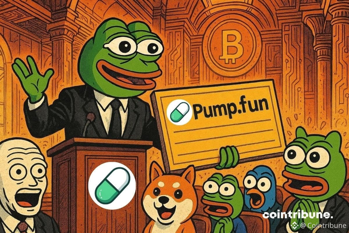 Le memecoin PEPE qui représente Pump.fun, annonce le lancement Pump Fund dans l’écosystème crypto.