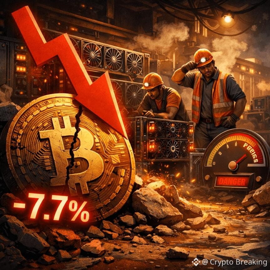 Bitcoin Mining Difficulty Dips 7.7% As Miners Endure Pressure