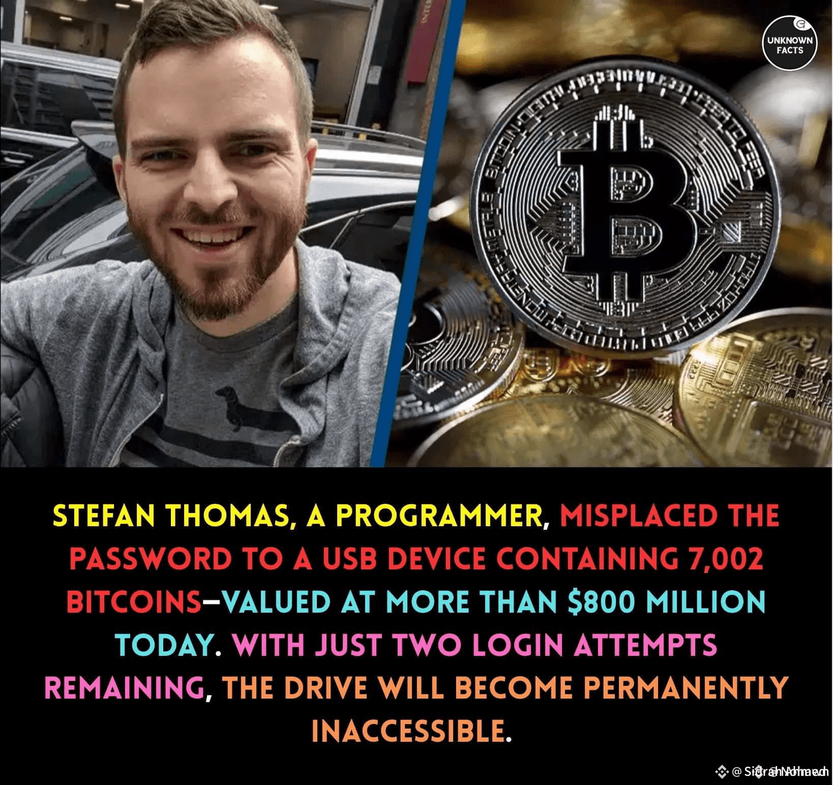 The 800 Million Password Mistake 🧠💀 A man named *Stefan | Sidrah Ahmed on  Binance Square