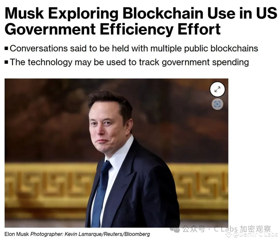 马斯克要用加密追踪政府开支| Demir C Labs على Binance Square