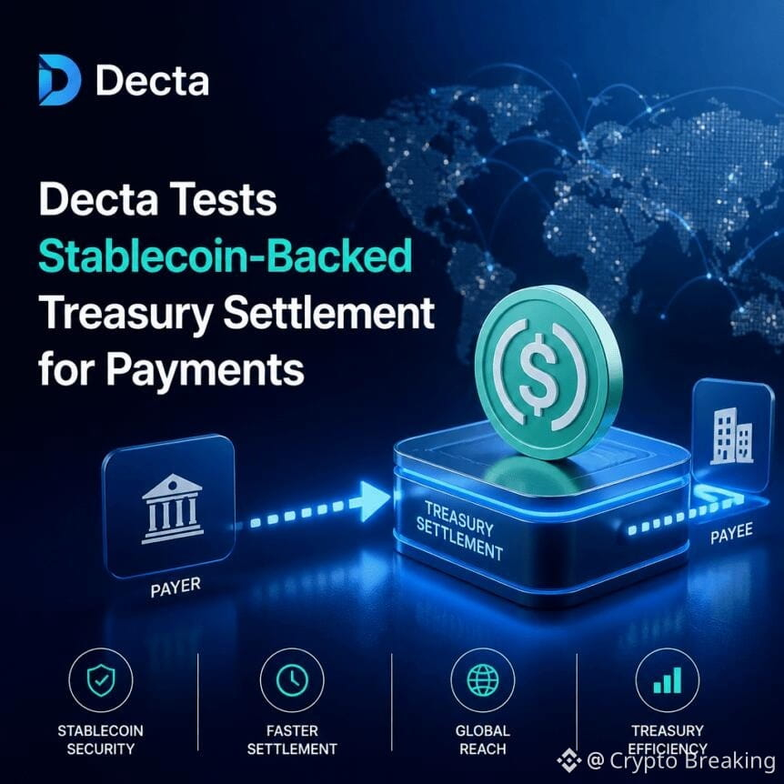 Decta Tests Stablecoin-Backed Treasury Settlement For Payments