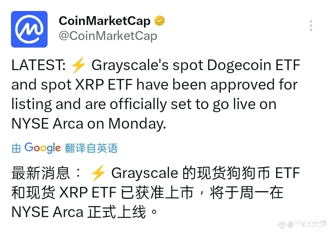 周一，狗狗币ETF要来了！目前行情大跌插针，市场资金会开始避险集中：DAT等模式熄火后，资金会向比特币、以太坊等头部币种|