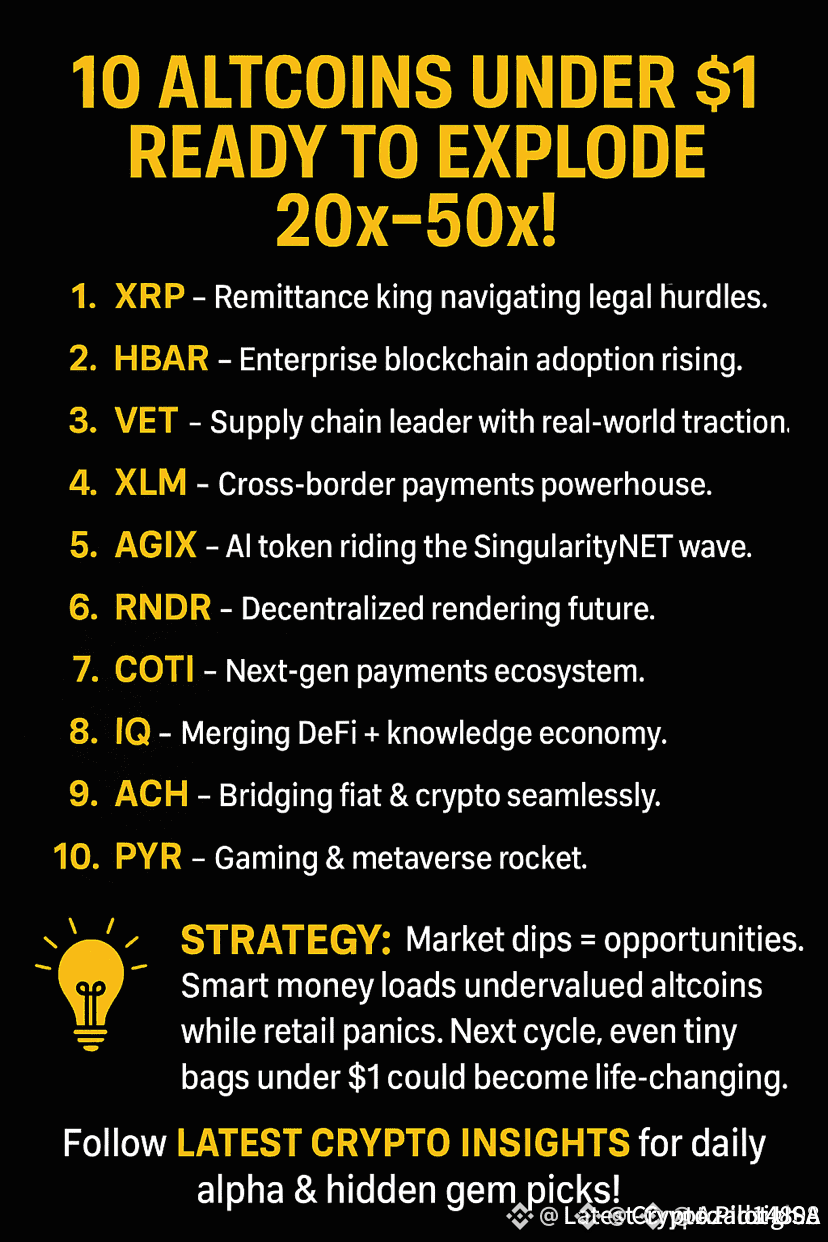 🚀 10 Altcoins Under $1 Poised for Massive 20x–50x Growth in | Crypto ...