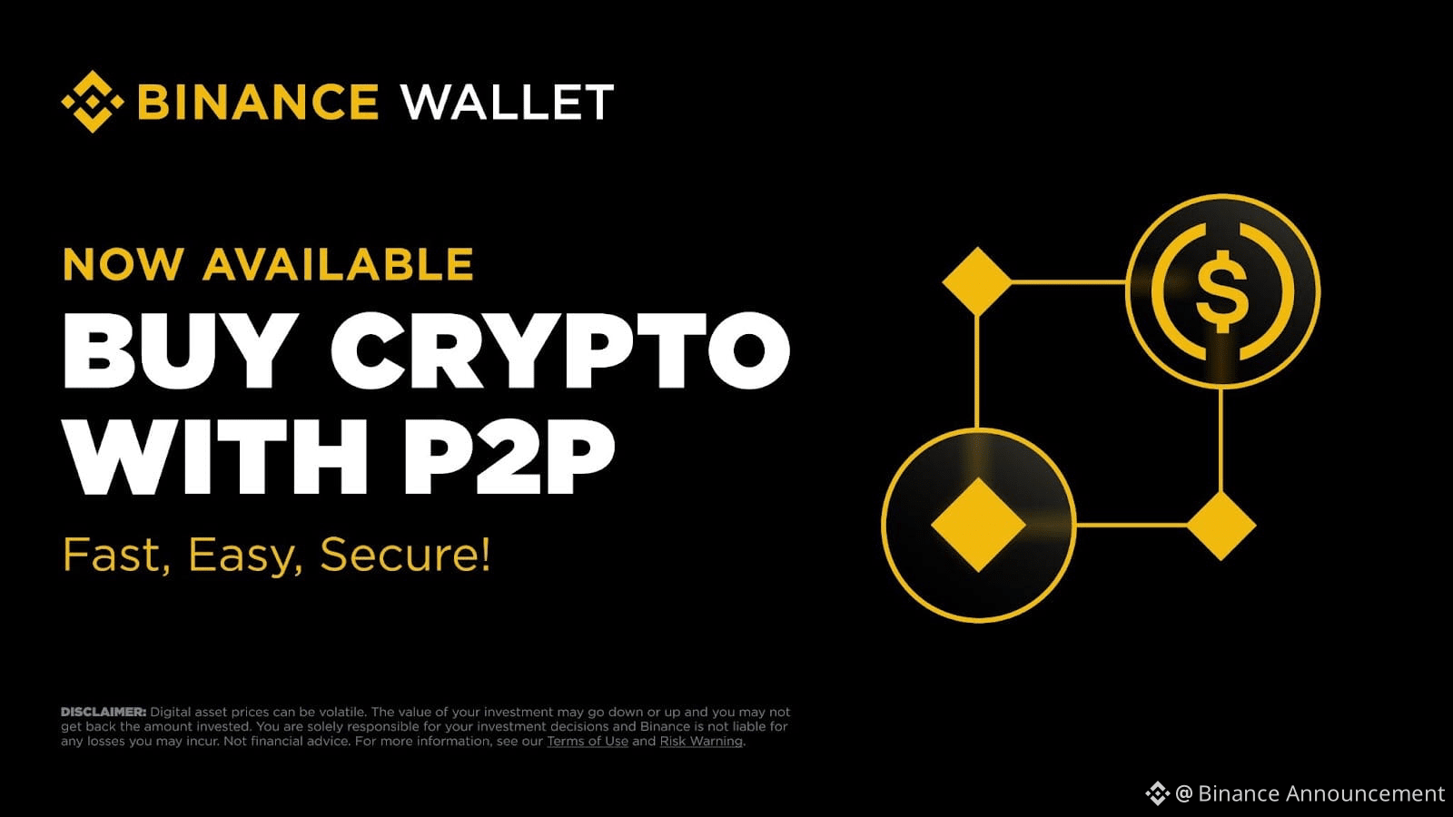 Buy Crypto With Binance P2P - Now Available Directly Within Binance Wallet!  | Binance Announcement di Binance Square