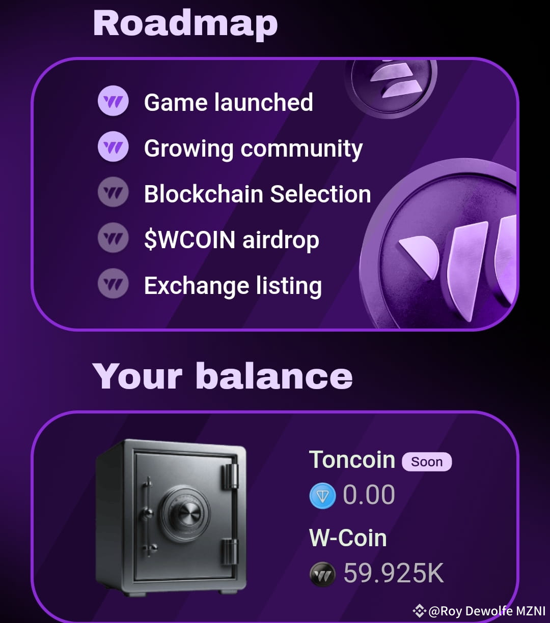 Join now W-Coin Coming Soon... https: //t.me/wcoin_tapbot | Roy Dewolfe ...