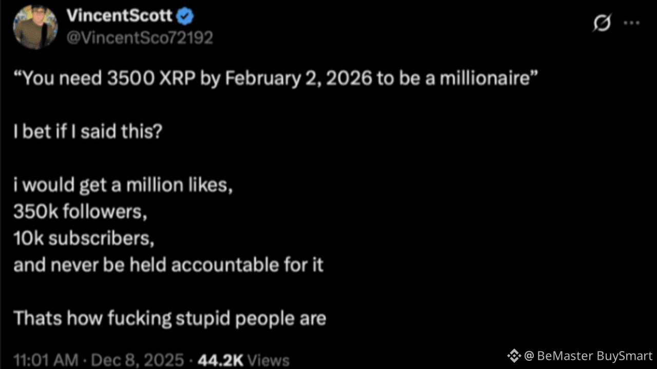 3,500 XRP to a Million? Here Is Why One Analyst Says That Narrative Falls  Apart | BeMaster BuySmart on Binance Square