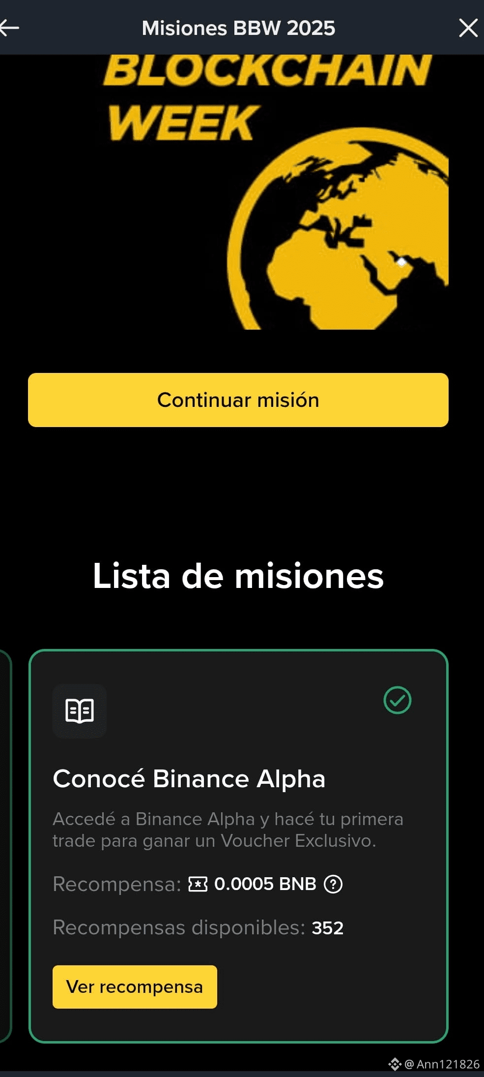✨ BBW MISSIONS 2025 – BINANCE ✨ Earn approximately 💲8 - | Ann121826 on  Binance Square