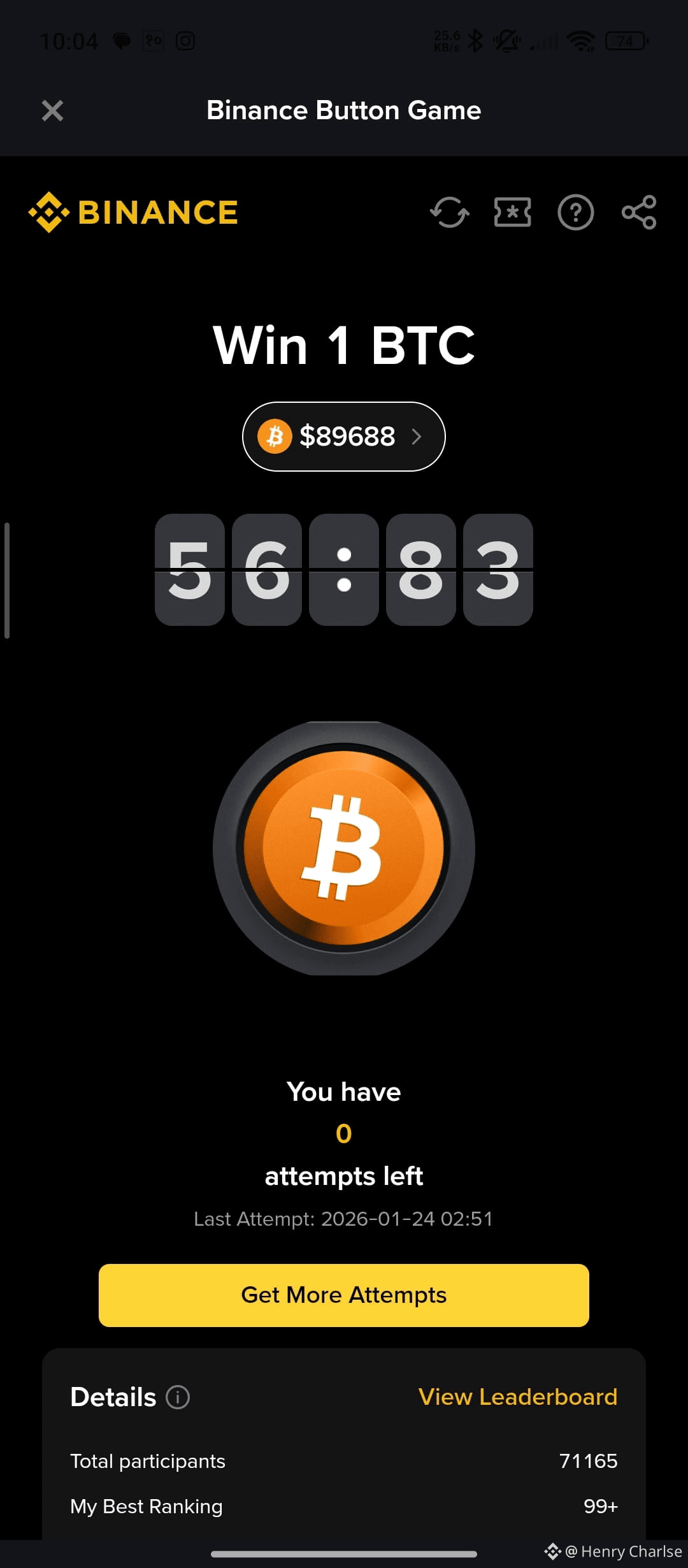 🚨 1 BITCOIN IS WAITING! Are you the chosen one? 💸 The ru | Henry Charlse  en Binance Square