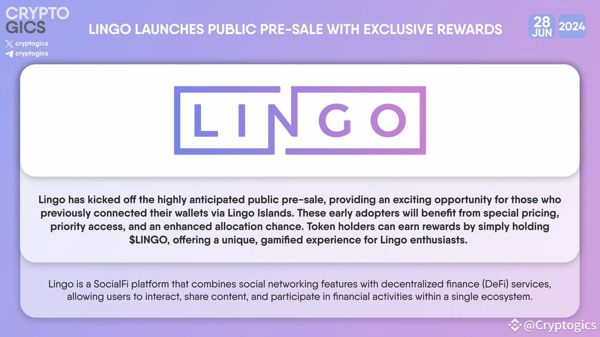 📢 @Lingocoins launches public pre-sale with exclusive | Cryptogics on  Binance Square