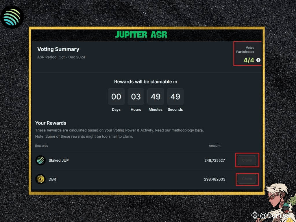 Check Your Jupiter ASR Rewards If you are staking $JUP and | Coinisan on  Binance Square