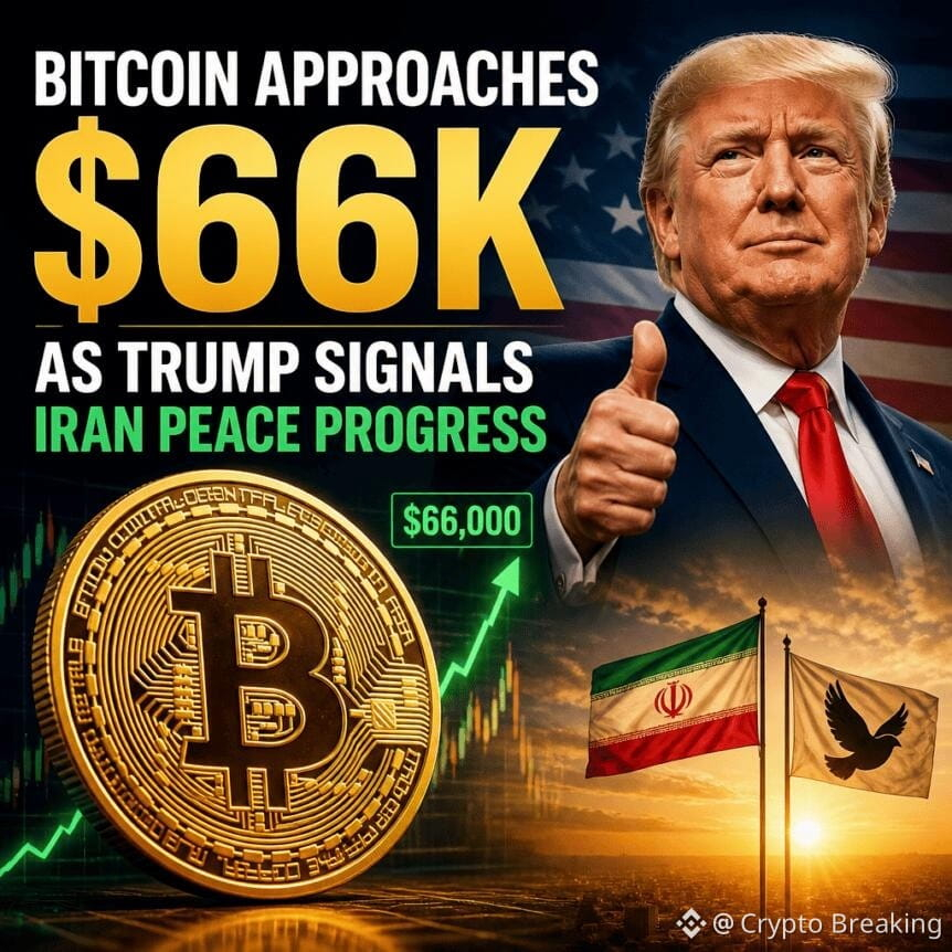 Bitcoin Approaches $66k As Trump Signals Iran Peace Progress