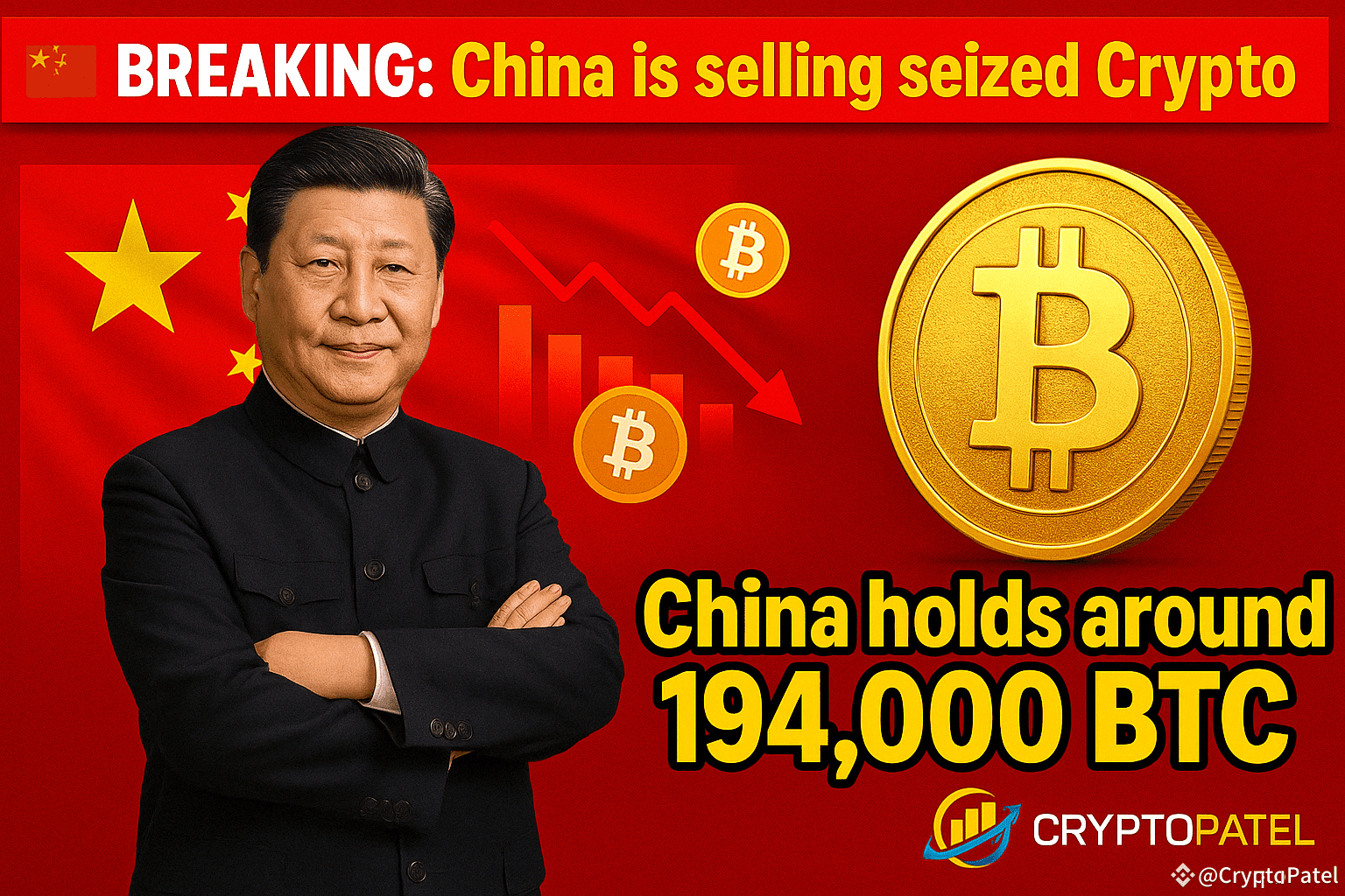 🚨 BREAKING: China is selling its seized Bitcoin! 🇨🇳 | CryptoPatel on  Binance Square