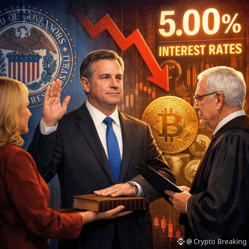 New Fed Chair Swearing-In Dampens Rate-Cut Prospects For Crypto